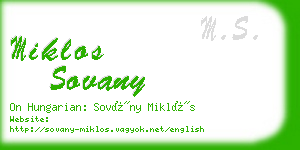 miklos sovany business card